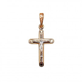 Хрестик з червоного з білим золота 01-200817580