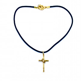 Золотий ланцюг жовтого кольору з шнурком 01-200827980