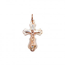 Хрестик з червоного з білим золота 01-200932380