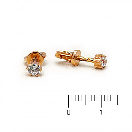 Серьги из золота с цирконом