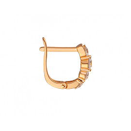 Золоті сережки у червоному кольорі з цирконом