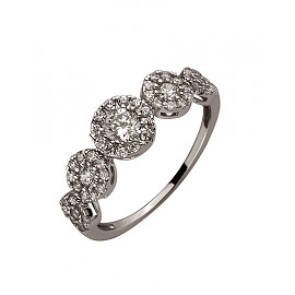 Золота каблучка білого кольору з цирконом 01-200209481