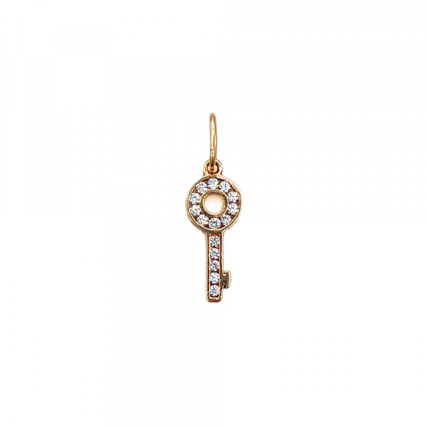 Кулон з золота у червоному кольорі з цирконом «Ключ»