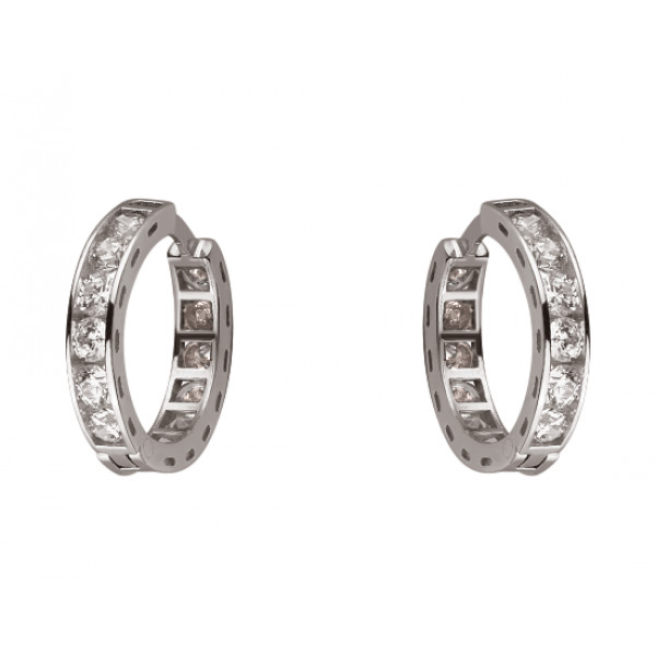 Серьги из золота красного с белым цвета с цирконом