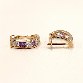 Серьги из золота красного цвета с цирконом 01-200387481
