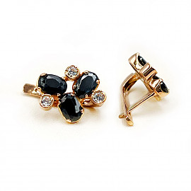 Серьги из красного золота с цирконом 01-200517581