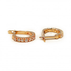 Сережки з червоного золота з цирконом 01-200784281