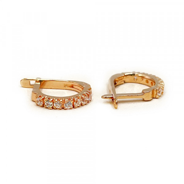 Сережки з червоного золота з цирконом
