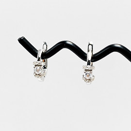 Золоті сережки з білими діамантами 01-200805781