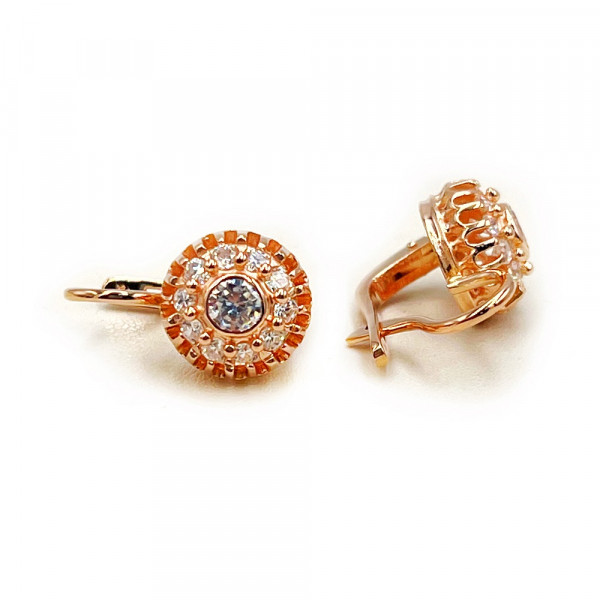 Золоті сережки з цирконом