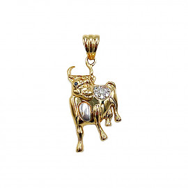 Кулон з жовтого з білим золота з цирконом 01-200827681