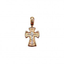 Крестик из красного с белым золота 01-200847281