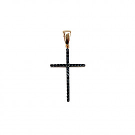 Золотой крестик красного цвета с цирконом 01-200856981