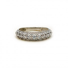 Золотое кольцо белого цвета с цирконом 01-200867481