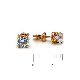 Серьги из золота с цирконом