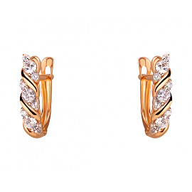 Сережки з золота з цирконом 01-200092582