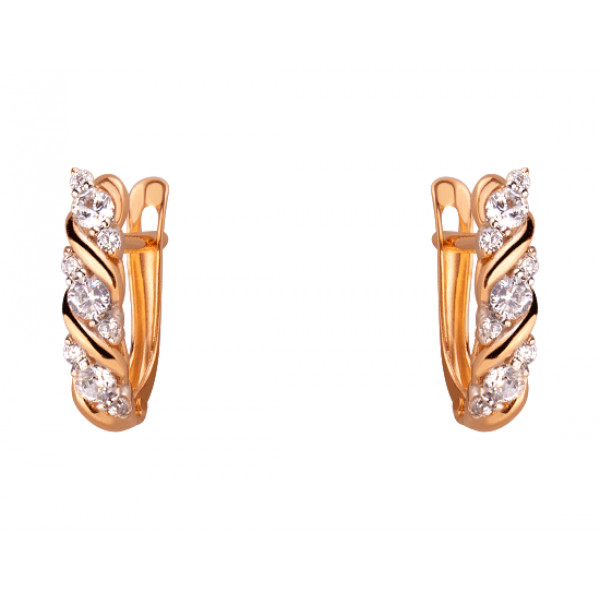 Сережки з золота з цирконом