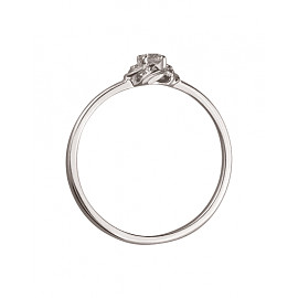 Золота каблучка білого кольору з білим діамантом