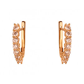 Серьги из золота красного цвета с цирконом 01-200152582