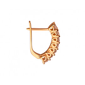 Серьги из золота красного цвета с цирконом