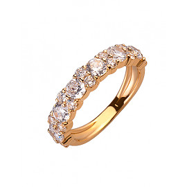 Каблучка з золота у червоному кольорі з цирконом 01-200202582