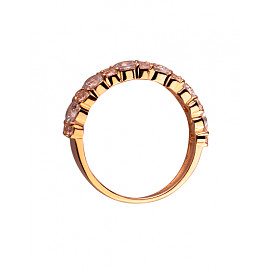 Каблучка з золота у червоному кольорі з цирконом