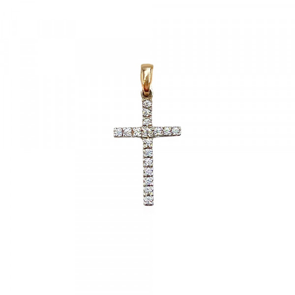 Золотий хрестик з цирконом