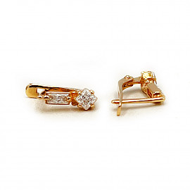 Сережки з золота червоного кольору з цирконом 01-200254782