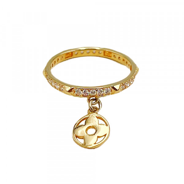 Кольцо из золота желтого цвета с цирконом