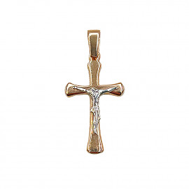 Золотой крестик в красном с белым цвете 01-200760982