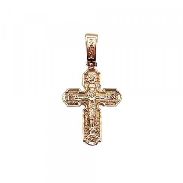 Крестик из золота красного цвета