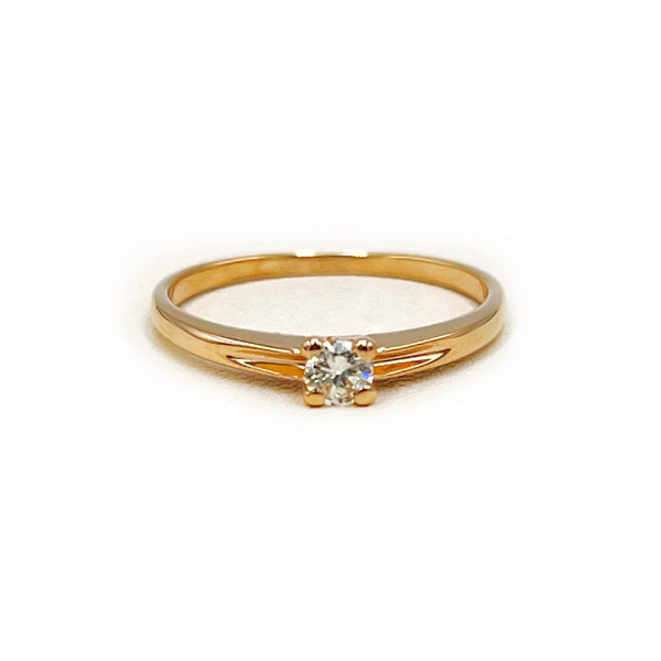 Каблучка з золота з білим діамантом