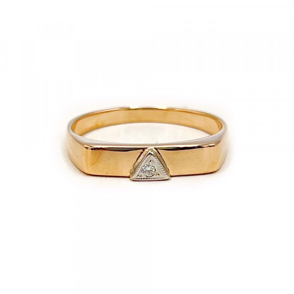 Перстень з золота з білим діамантом