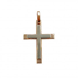 Хрестик з золота у червоному з білим кольорі 01-200796882