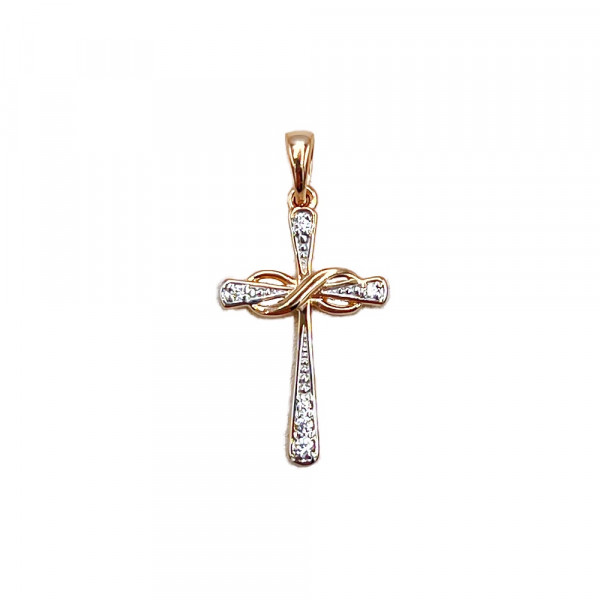 Крестик из золота с цирконом