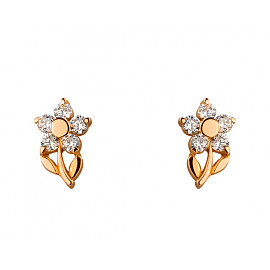 Золоті сережки з цирконом «Квітка» 01-19279083