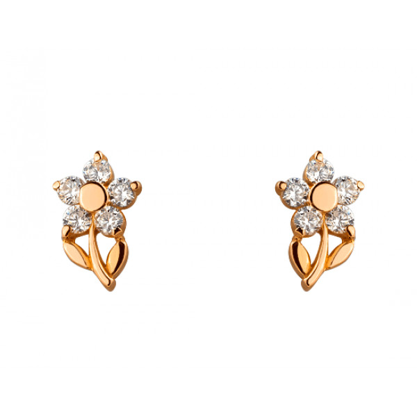 Золоті сережки з цирконом «Квітка»