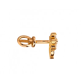 Золоті сережки з цирконом «Квітка»