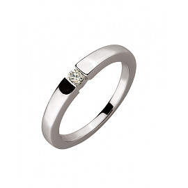 Кольцо из золота в белом цвете с цирконом 01-200034183