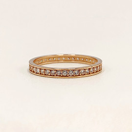Обручальное кольцо из золота в красном цвете с цирконом 01-200092283