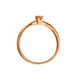 Золотое кольцо с белым бриллиантом