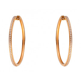 Золотые серьги красного цвета с цирконом 01-200164583