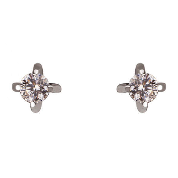 Серьги из белого золота с цирконом