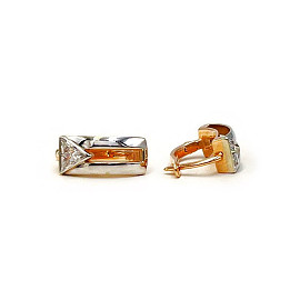 Серьги из золота в красном с белым цвете с цирконом 01-200316983