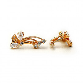 Серьги из красного золота с цирконом 01-200334083