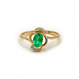 Кольцо из золота в красном с белым цвете с белыми бриллиантами 01-200804883