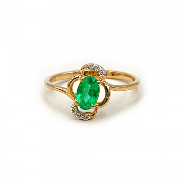 Кольцо из золота в красном с белым цвете с белыми бриллиантами