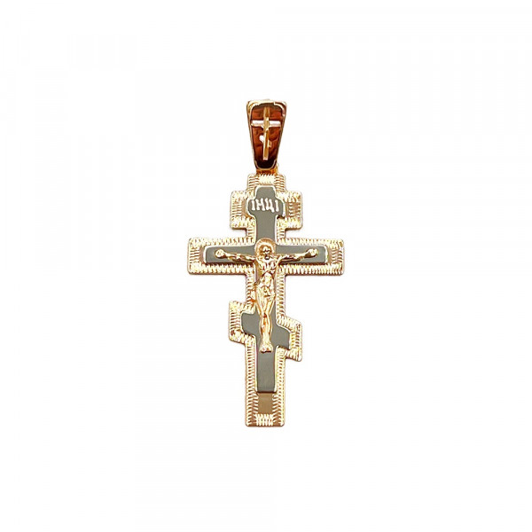 Крестик из красного с белым золота