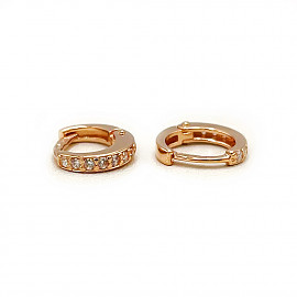 Золоті сережки червоного кольору з цирконом 01-200926883