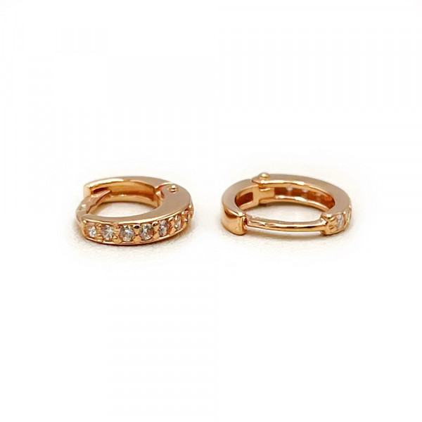 Золоті сережки червоного кольору з цирконом